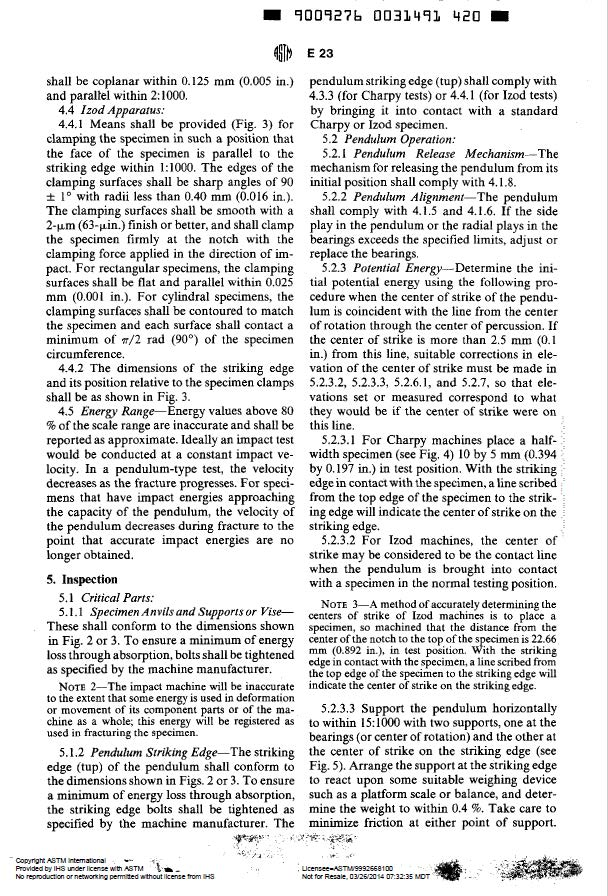 ASTM E23-82 - Standard Methods for Notched Bar Impact Testing of Metallic Materials