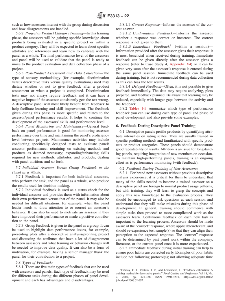 ASTM E3313-22 - Standard Guide for Communication of Assessor and Panel Performance