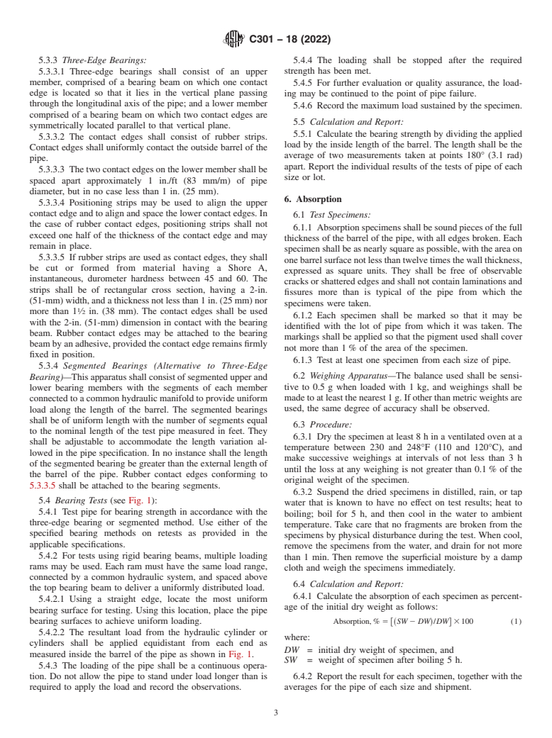 ASTM C301-18(2022) - Standard Test Methods for Vitrified Clay Pipe