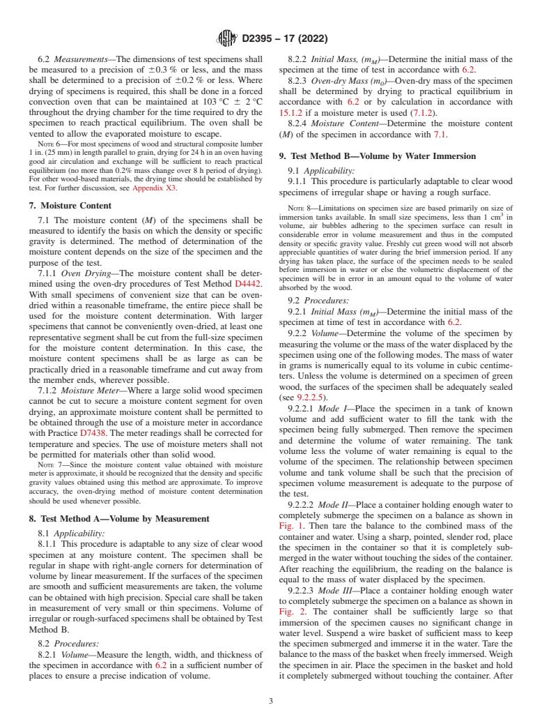 ASTM D2395-17(2022) - Standard Test Methods for Density and Specific Gravity (Relative Density) of Wood and  Wood-Based Materials