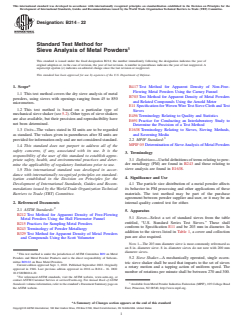 ASTM B214-22 ASTM B214-22 - Standard Test Method for Sieve Analysis of Metal Powders - Page 1 preview