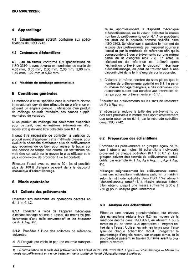 ISO 5308:1992 - Solid fertilizers — Method of checking the performance