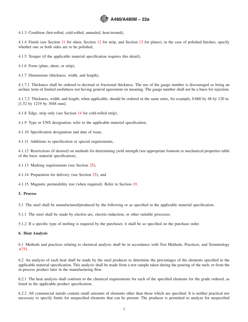 REDLINE ASTM A480/A480M-22a - Standard Specification for  General Requirements for Flat-Rolled Stainless and Heat-Resisting  Steel Plate, Sheet, and Strip