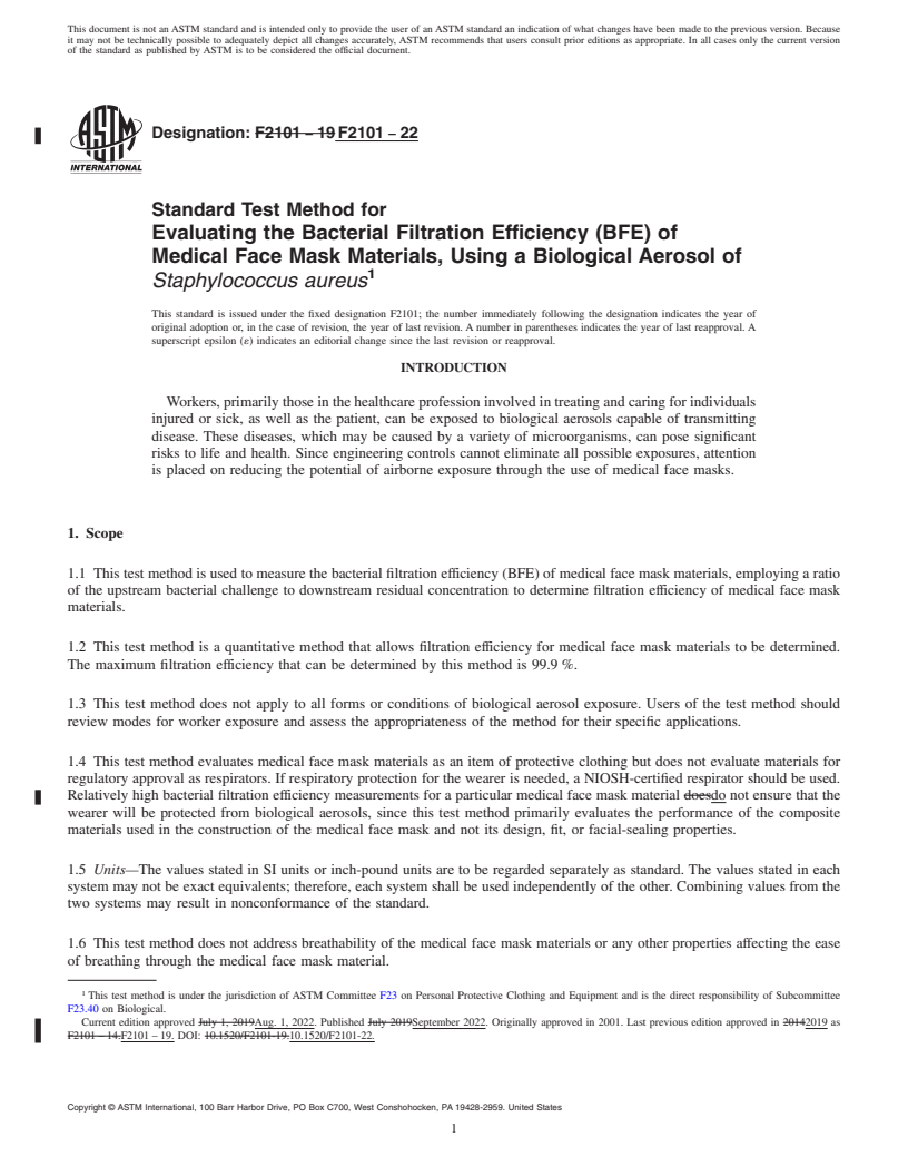 ASTM F2101-22 - Standard Test Method For Evaluating The Bacterial ...