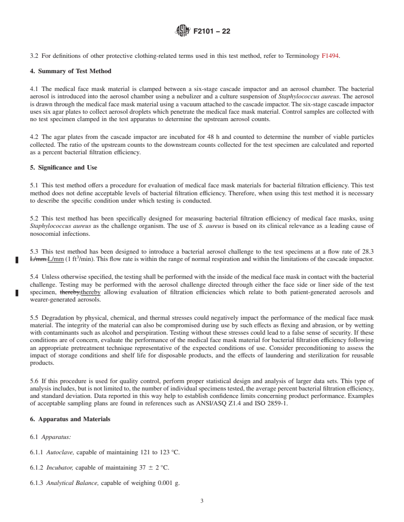 ASTM F2101-22 - Standard Test Method For Evaluating The Bacterial ...