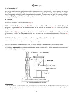 ASTM B417-22 REDLINE ASTM B417-22 - Standard Test Method for Apparent Density of Non-Free-Flowing Metal Powders Using the Carney Funnel - Page 2 preview