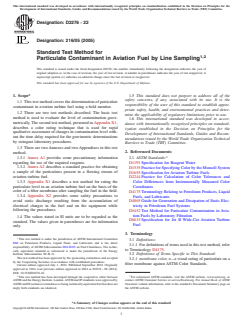 ASTM D2276-22 - Standard Test Method for  Particulate Contaminant in Aviation Fuel by Line Sampling