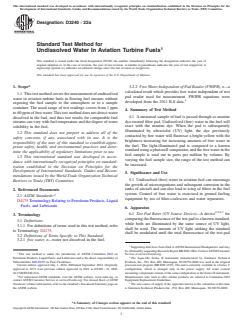 ASTM D3240-22a ASTM D3240-22a - Standard Test Method for Undissolved Water In Aviation Turbine Fuels - Page 1 preview