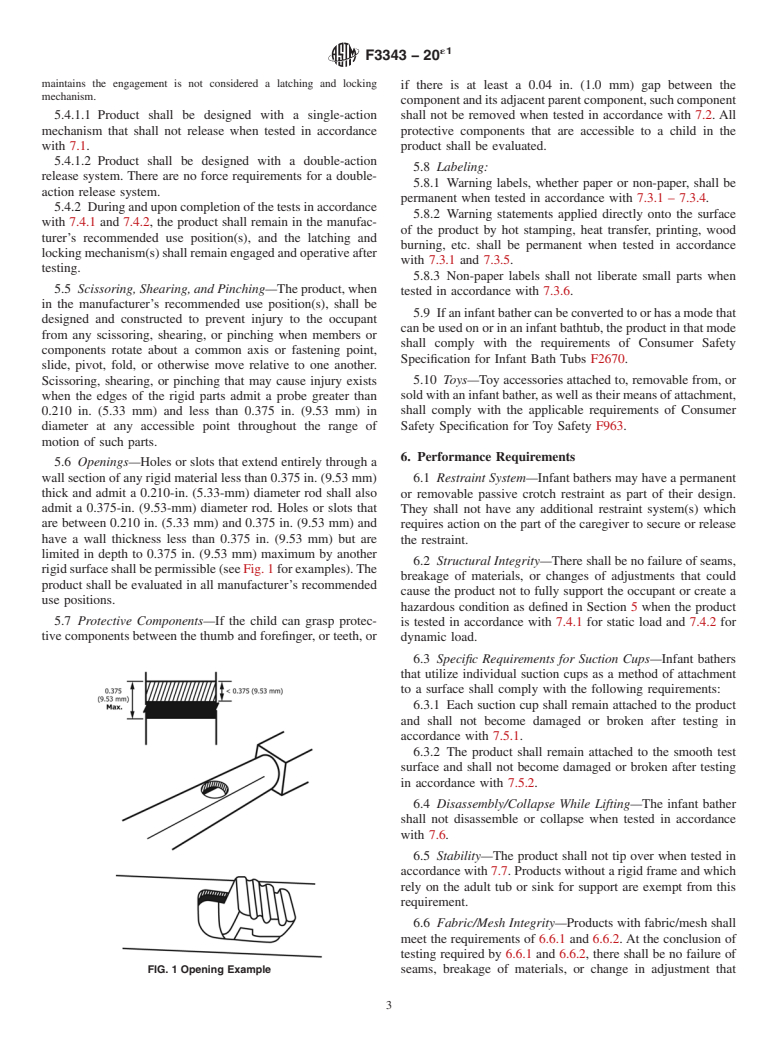 ASTM F3343-20e1 - Standard Consumer Safety Specification for Infant Bathers