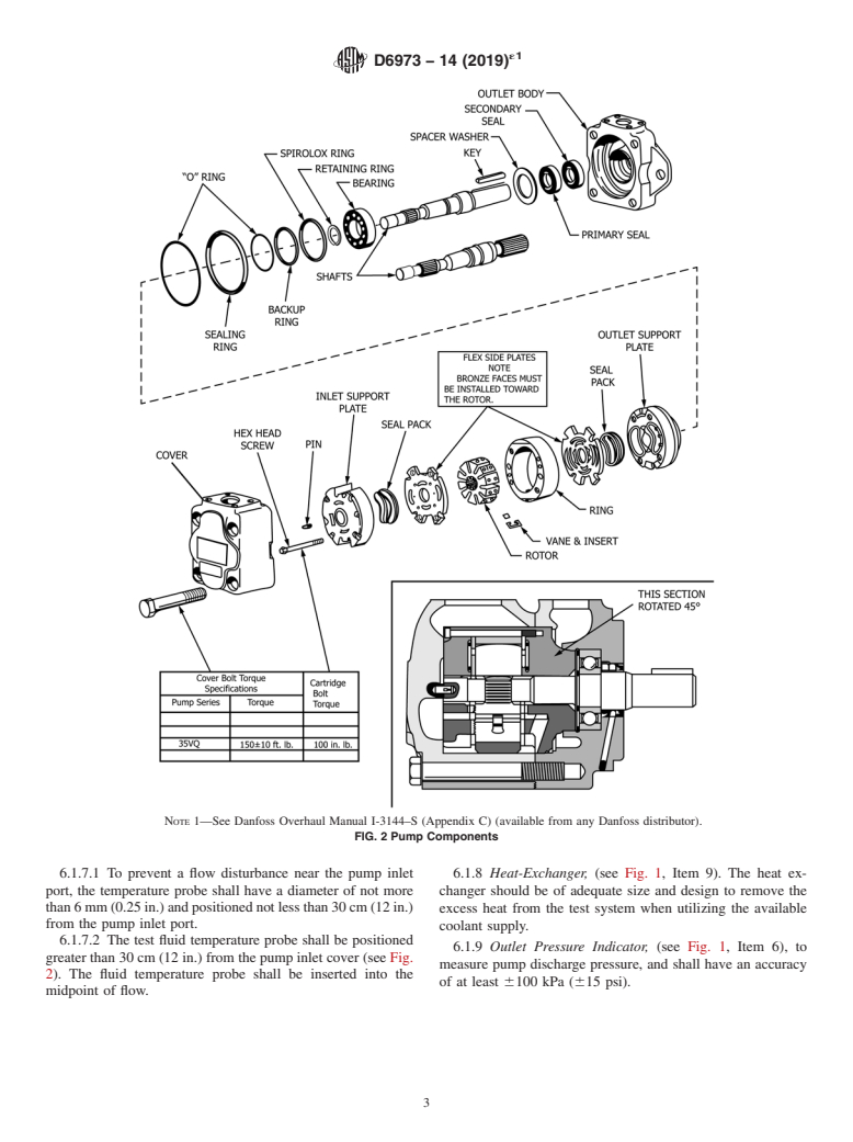 ASTM D6973-14(2019)e1 - Standard Test Method for  Indicating Wear Characteristics of Petroleum Hydraulic Fluids  in a High Pressure Constant Volume Vane Pump