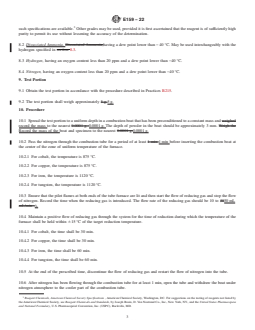 ASTM E159-22 REDLINE ASTM E159-22 - Standard Test Method for Loss of Mass in a Reducing Gas Atmosphere for Cobalt, Copper, Tungsten, and Iron Powders (Hydrogen Loss) - Page 3 preview