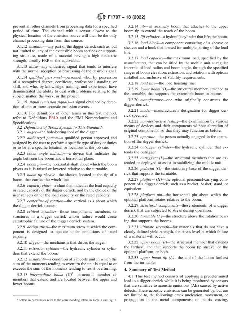 ASTM F1797-18(2022) - Standard Test Method for  Acoustic Emission Testing of Insulated and Non-Insulated Digger   Derricks