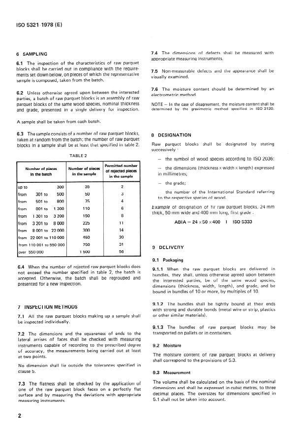ISO 5321:1978 ISO 5321:1978 - Coniferous wood raw parquet blocks -- General characteristics - Page 4 preview