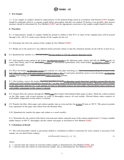 ASTM D6385-22 REDLINE ASTM D6385-22 - Standard Test Method for Determining Acid-Extractable Content in Activated Carbon by Ashing - Page 3 preview