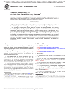 ASTM F3085-14(2022) ASTM F3085-14(2022) - Standard Specification for Air Soft Gun Barrel Blocking Devices - Page 1 preview
