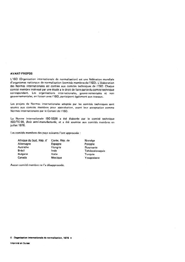 ISO 5326:1978 ISO 5326:1978 - Blocs de pavage en bois massif -- Blocs de pavage en bois feuillus -- Spécifications de qualité - Page 2 preview