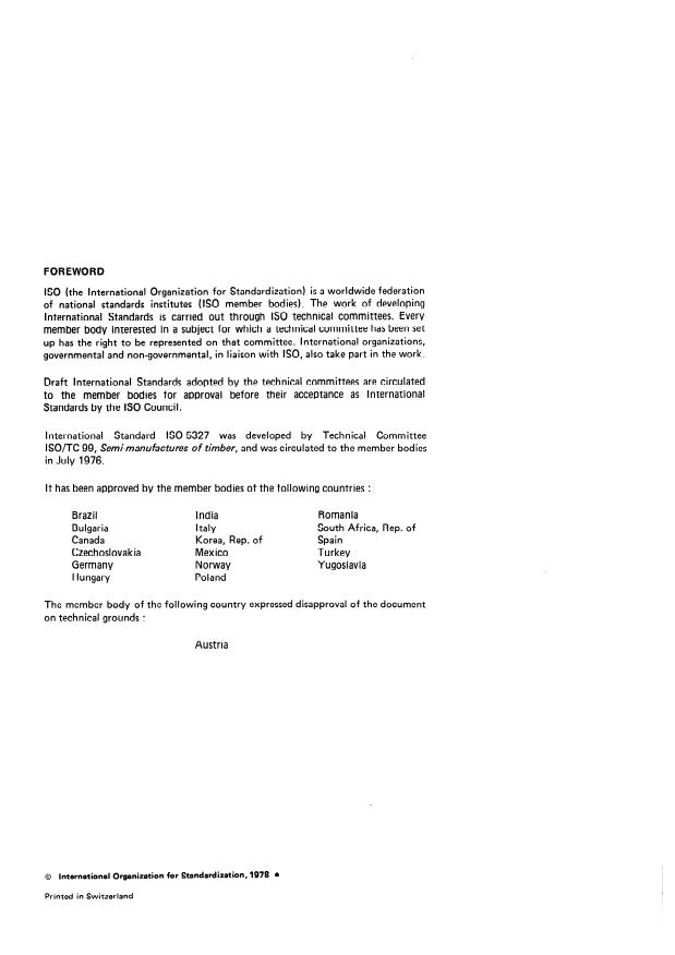 ISO 5327:1978 ISO 5327:1978 - Solid wood paving blocks -- General characteristics - Page 2 preview