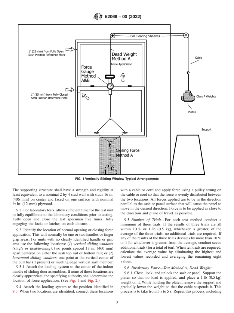 ASTM E2068-00(2022) - Standard Test Method for Determination of Operating Force of Sliding Windows and Doors