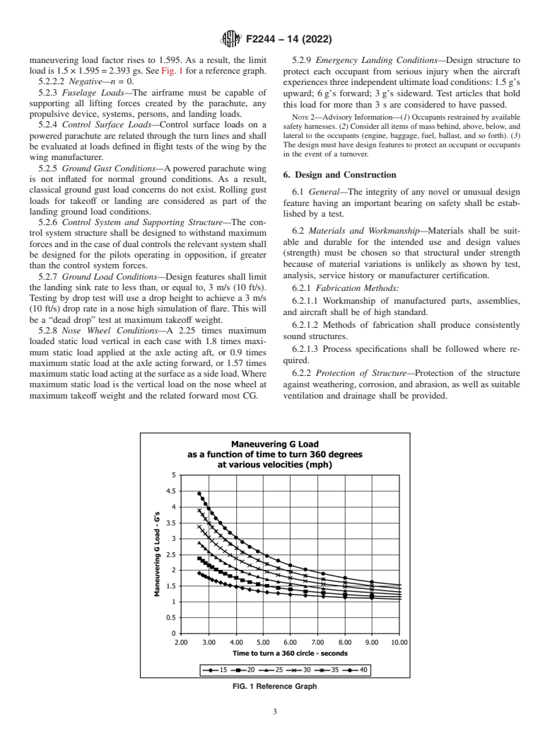 ASTM F2244-14(2022) - Standard Specification for Design and Performance Requirements for Powered Parachute Aircraft