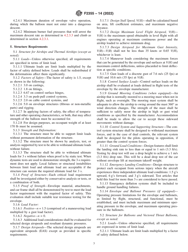 ASTM F2355-14(2022) - Standard Specification for Design and Performance Requirements for Lighter-Than-Air Light  Sport Aircraft