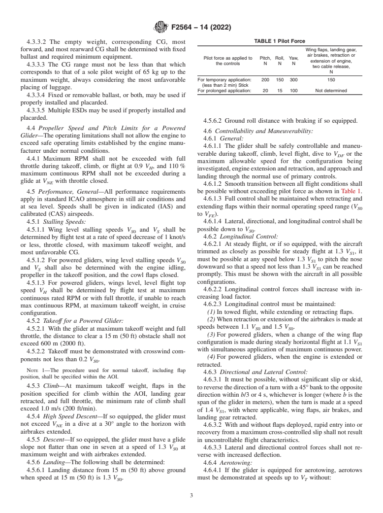 ASTM F2564-14(2022) - Standard Specification for Design and Performance of a Light Sport Glider