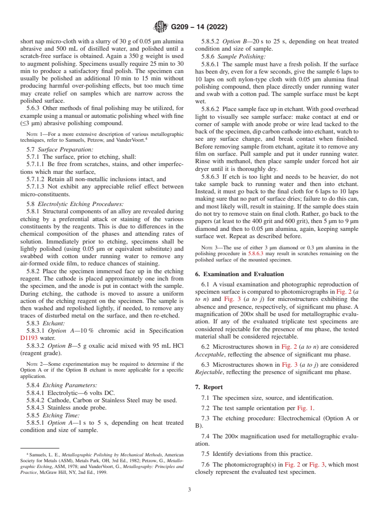 ASTM G209-14(2022) - Standard Practice for Detecting mu-phase in Wrought Nickel-Rich, Chromium, Molybdenum-Bearing  Alloys