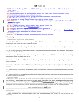 ASTM F2257-22 REDLINE ASTM F2257-22 - Standard Specification for Wrought Seamless or Welded and Drawn 18Chromium-14Nickel-2.5Molybdenum Stainless Steel Small Diameter Tubing for Surgical Implants (UNS S31673) - Page 2 preview