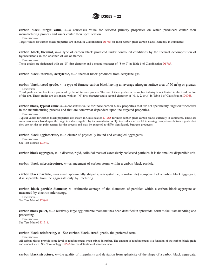 REDLINE ASTM D3053-22 - Standard Terminology Relating to Carbon Black