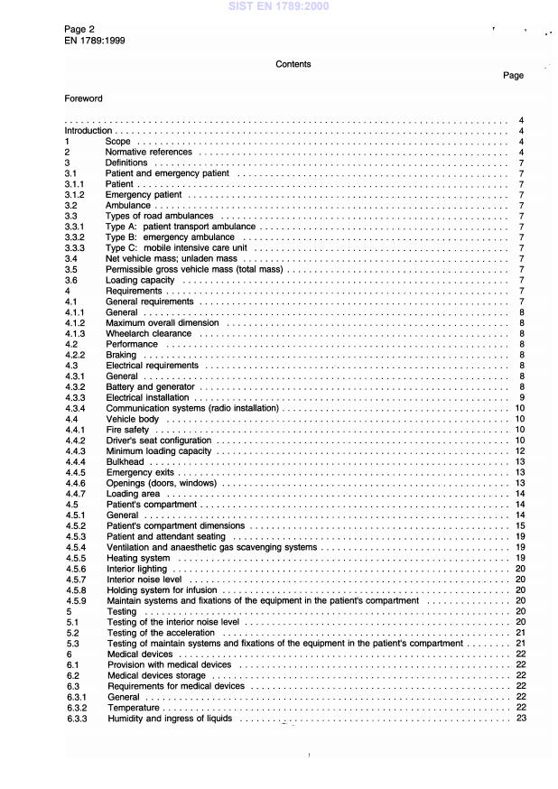 EN 1789:1999 EN 1789:2000 - Page 4 preview