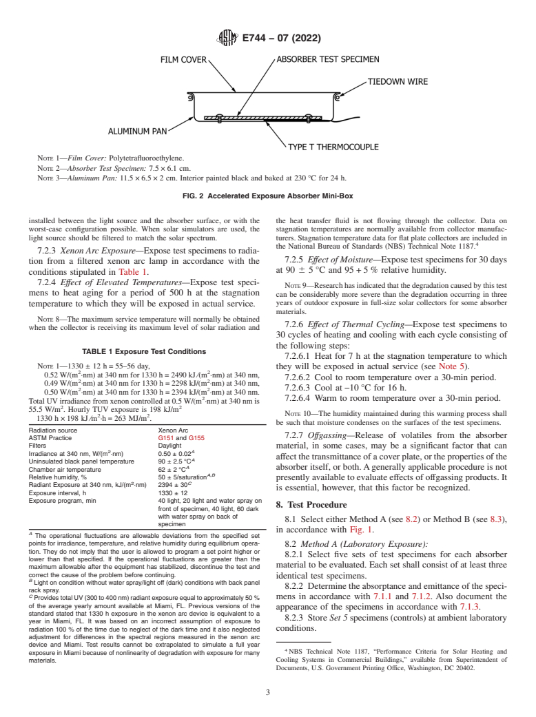 ASTM E744-07(2022) - Standard Practice for  Evaluating Solar Absorptive Materials for Thermal Applications