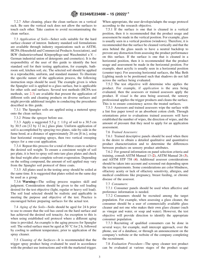 ASTM E2346/E2346M-15(2022)e1 - Standard Guide for  Sensory Evaluation of Household Hard Surface-Cleaning Products  with Emphasis on Spray Triggers