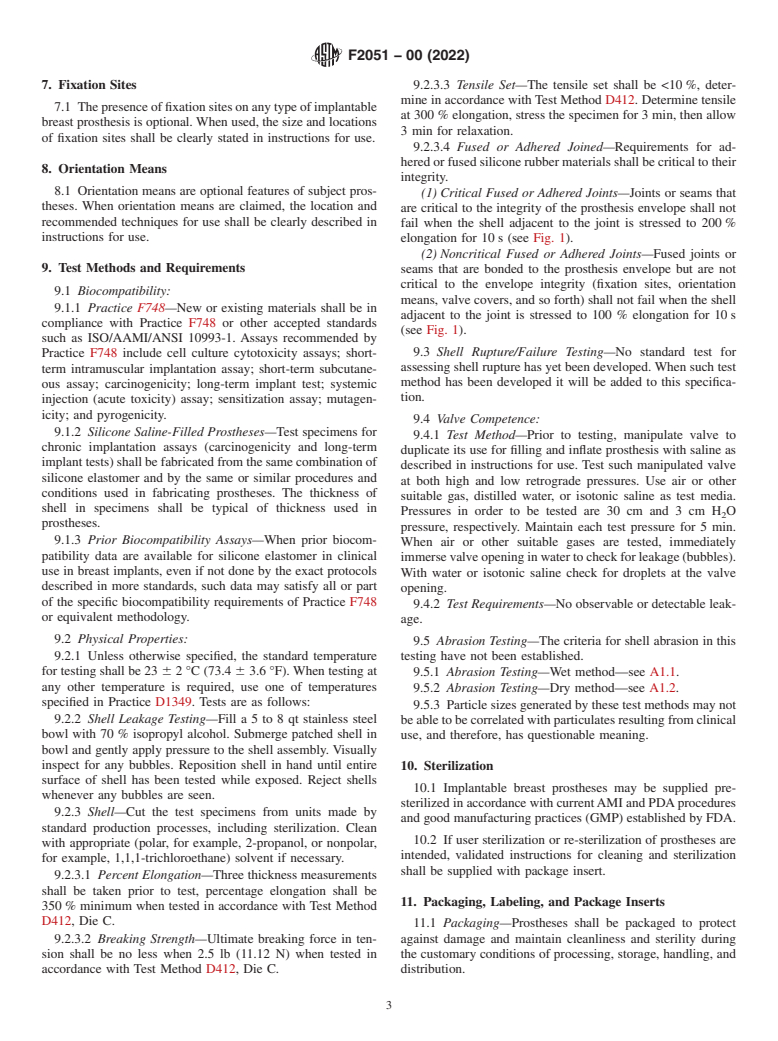 ASTM F2051-00(2022) - Standard Specification for  Implantable Saline-Filled Breast Prostheses