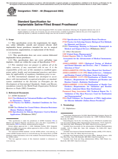 ASTM F2051-00(2022) ASTM F2051-00(2022) - Standard Specification for Implantable Saline-Filled Breast Prostheses - Page 1 preview