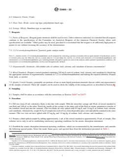 ASTM D3605-22 REDLINE ASTM D3605-22 - Standard Test Method for Trace Metals in Gas Turbine Fuels by Atomic Absorption and Flame Emission Spectroscopy - Page 3 preview