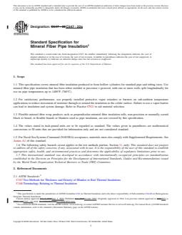 ASTM C547-22a REDLINE ASTM C547-22a - Standard Specification for Mineral Fiber Pipe Insulation - Page 1 preview
