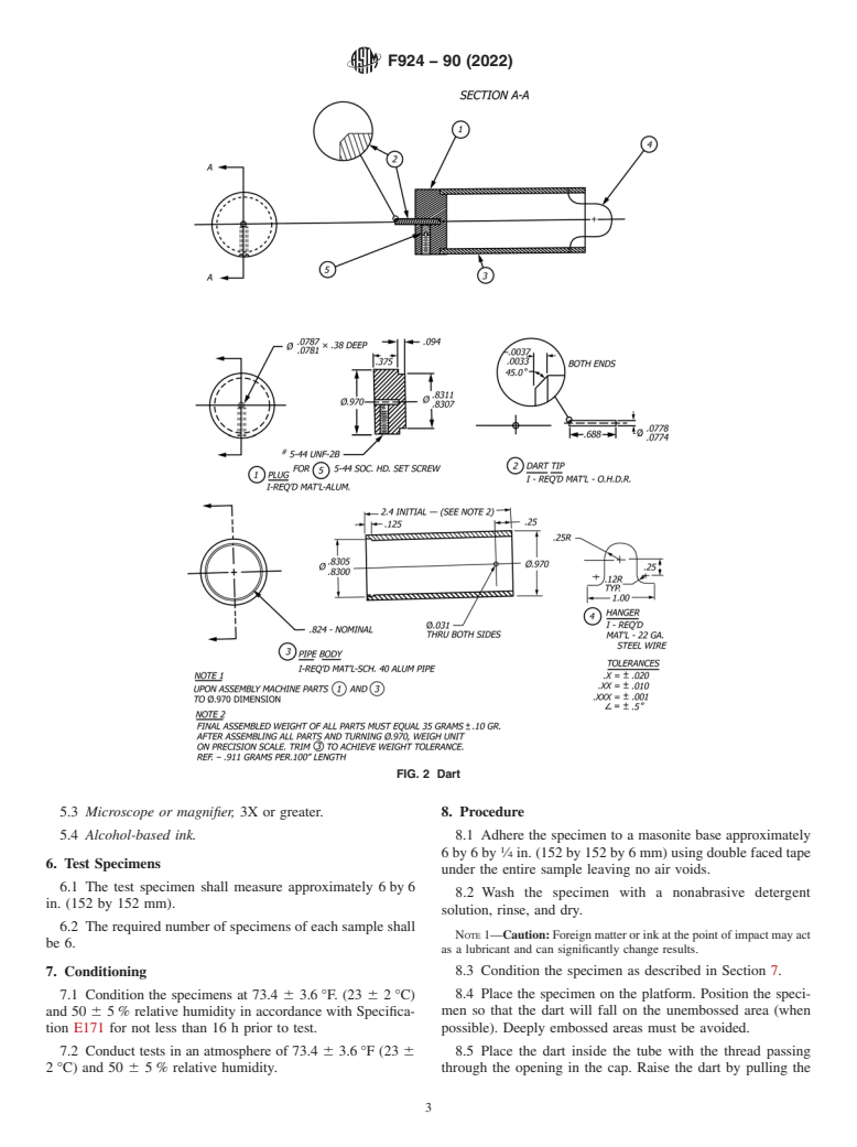 ASTM F924-90(2022) - Standard Test Method for  Resistance to Puncture of Cushioned Resilient Floor Coverings