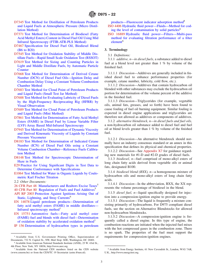 ASTM D975-22 - Standard Specification for Diesel Fuel