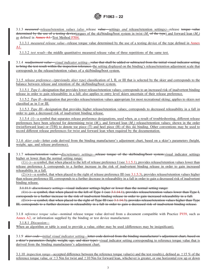 REDLINE ASTM F1063-22 - Standard Practice for  Functional Inspections and Adjustments of Alpine Ski/Binding/Boot  Systems