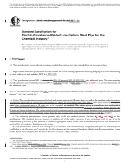 ASTM A587-22 REDLINE ASTM A587-22 - Standard Specification for Electric-Resistance-Welded Low-Carbon Steel Pipe for the Chemical Industry - Page 1 preview