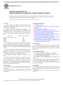 ASTM B5-22 ASTM B5-22 - Standard Specification for High Conductivity Tough-Pitch Copper Refinery Shapes - Page 1 preview