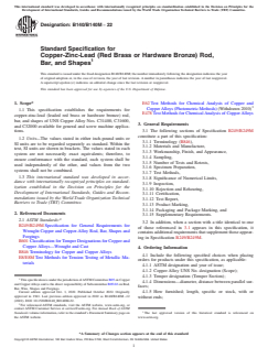 ASTM B140/B140M-22 ASTM B140/B140M-22 - Standard Specification for Copper-Zinc-Lead (Red Brass or Hardware Bronze) Rod, Bar, and Shapes - Page 1 preview