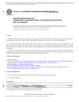 ASTM B140/B140M-22 REDLINE ASTM B140/B140M-22 - Standard Specification for Copper-Zinc-Lead (Red Brass or Hardware Bronze) Rod, Bar, and Shapes - Page 1 preview