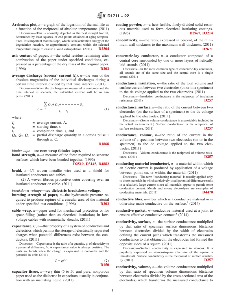 ASTM D1711-22 - Standard Terminology Relating to  Electrical Insulation