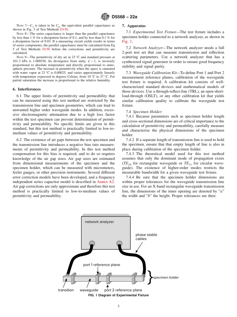 ASTM D5568-22a - Standard Test Method for  Measuring Relative Complex Permittivity and Relative Magnetic  Permeability of Solid Materials at Microwave Frequencies Using Waveguide