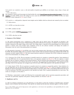ASTM D8166-22 REDLINE ASTM D8166-22 - Standard Test Method for Sizing and Counting Particulates in Middle Distillate Fuels and Biodiesel Blend (B6 to B20) Using Continuous Flow and Bottle Sampler Particle Contamination Monitors - Page 3 preview