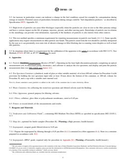 ASTM D8166-22 REDLINE ASTM D8166-22 - Standard Test Method for Sizing and Counting Particulates in Middle Distillate Fuels and Biodiesel Blend (B6 to B20) Using Continuous Flow and Bottle Sampler Particle Contamination Monitors - Page 4 preview