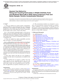 ASTM D8166-22 ASTM D8166-22 - Standard Test Method for Sizing and Counting Particulates in Middle Distillate Fuels and Biodiesel Blend (B6 to B20) Using Continuous Flow and Bottle Sampler Particle Contamination Monitors - Page 1 preview