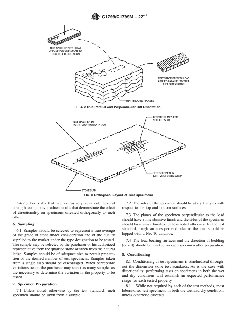ASTM C1799/C1799M-22e1 - Standard Guide to Dimension Stone Test Specimen Sampling and Preparation