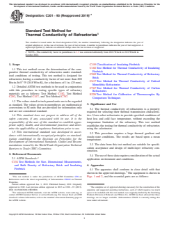 ASTM C201-93(2019)e1 ASTM C201-93(2019)e1 - Standard Test Method for Thermal Conductivity of Refractories - Page 1 preview