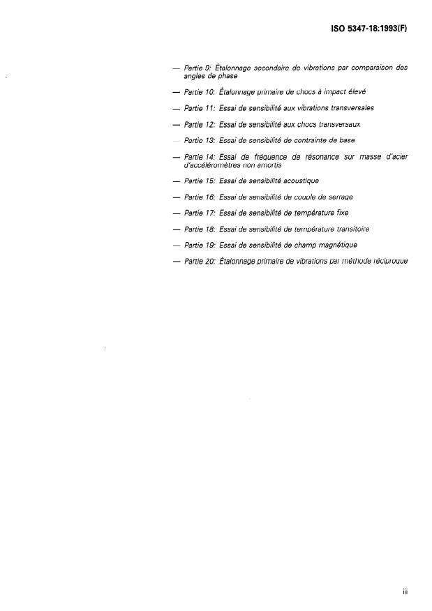 ISO 5347-18:1993 - Méthodes pour l'étalonnage de capteurs de vibrations et de chocs